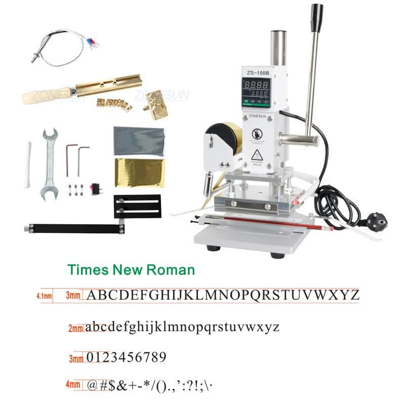 ZONESUN ZS-100B Двухцелевая машина для горячего тиснения фольгой Ручная машина для бронзирования Для ПВХ-карт Кожи Карандашей Бумаги Машина для тиснения