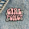 New Enamel Pin Girl Power Saying with Flowers Metal Plug Gift Birthday 1 Piece
