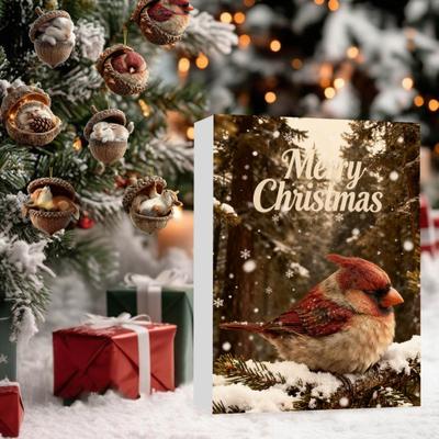 2025 Лесные животные Желуди Рождественский Адвент-календарь Уютные Животные из сосновых шишек Обратный отсчет Украшение 2D Акриловые Лесные животные Украшения для Рождества