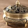 Курильницы для благовоний в виде дракона, старинная латунная курильница для благовоний в виде феникса, полые мини-украшения для благовоний, старинный китайский декор для чайного стола