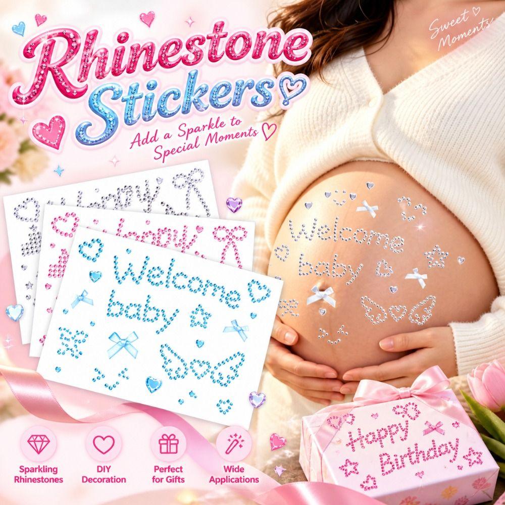 Heart And Star Pattern Message Stickers Letter Crystal Letter Stickers Birthday Party