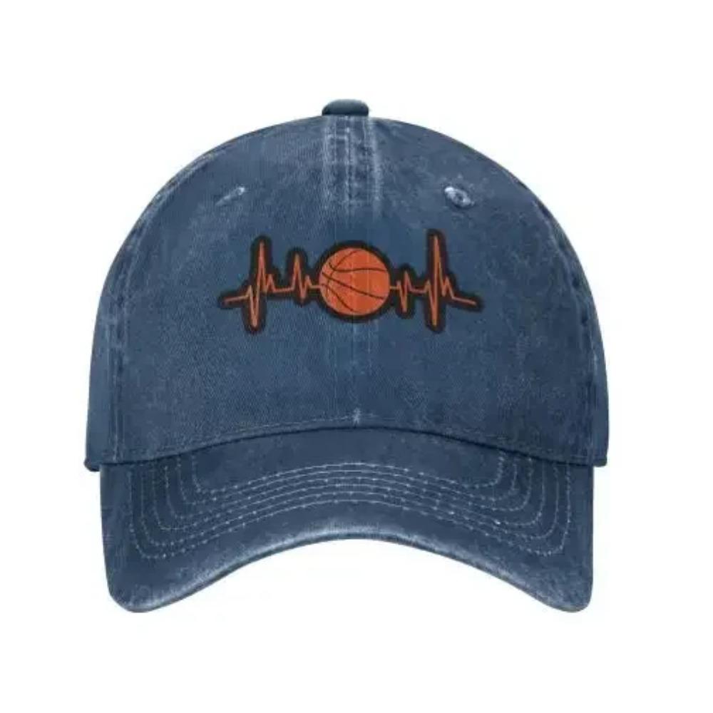 Унисекс Оранжевый Баскетбольная Бейсбольная Кепка Сердцебиение Регулируемая Кепка Сэндвич Кепка Хип-Хоп Кепки