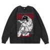 Heavyweight 360g Washed Vintage Baki Hanma Anime Graphic Hoodie-Free Cotton Sweatshirt Men