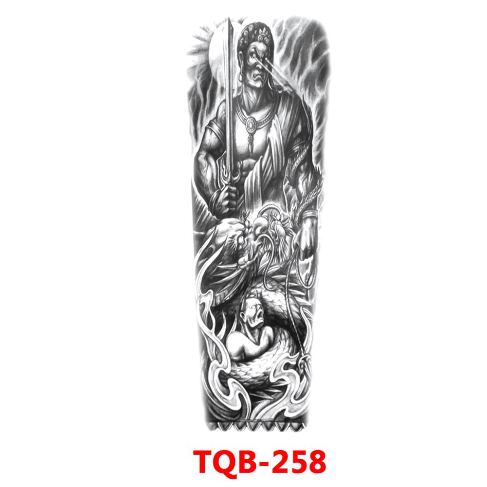 Татуировка с большим рукавом, розой, часами, глазом, водостойкая временная татуировка, наклейка, Лев, Король волков, боди-арт, полная поддельная татуировка для женщин и мужчин