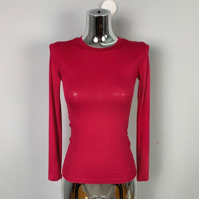 Модная и трендовая женская стройная и универсальная сексуальная футболка с длинными рукавами, показывающая тело, базовая футболка, топ для женщин