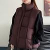 Fashion Women's Sleeveless Parka Winter Casual Outerwears Elegant Thick Warm Vest Woman Short Coats