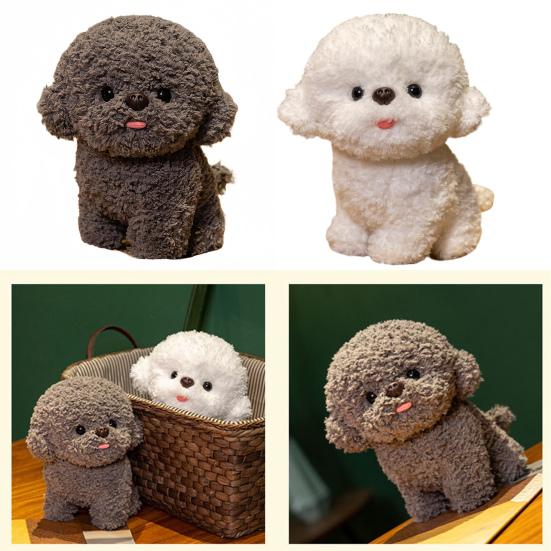 Милая плюшевая кукла-собачка 20/30 см, реалистичный мягкий пушистый набивной щенок с игривым язычком, компаньон для путешествий, подарок для мальчиков и девочек