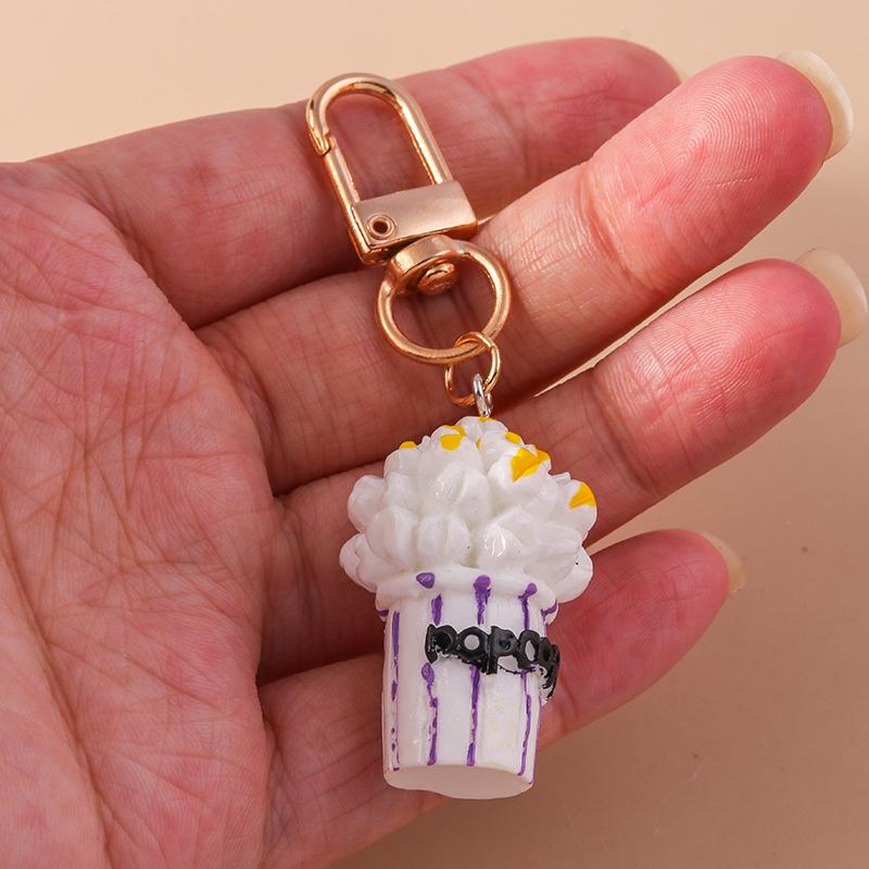 Cute Resin Simulation Food Keychain Ice Cream Cake Keyring Pendant for Women Girls Handbag Accessories DIY Kid's Jewelry Gifts