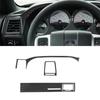 For Dodge Challenger 2008-2014 Car Center Console Dashboard Sticker Strip Carbon Fiber Auto Air Conditioner Socket Cover Trim