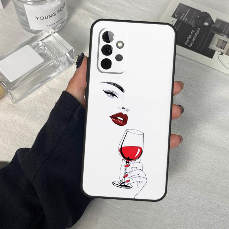 Кейс-арт для бокала красного вина для Samsung Galaxy A06 A16 A26 A36 A56 A53 A32 A52 A33 A13 A55 A35 A15 A14 A34 A54 A17