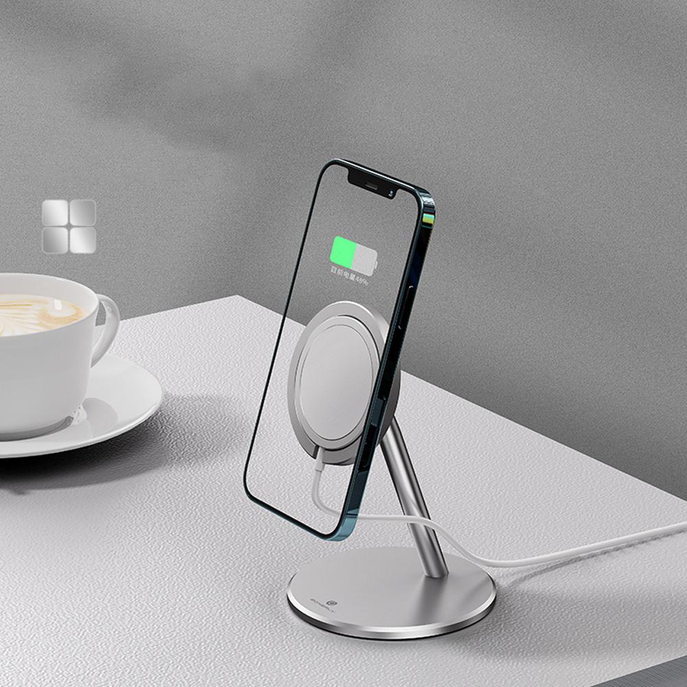 Phone Charger Holder Aluminium Alloy Bracket For Iphone12magsafe Magnetic Wireless Fast Charging Stand