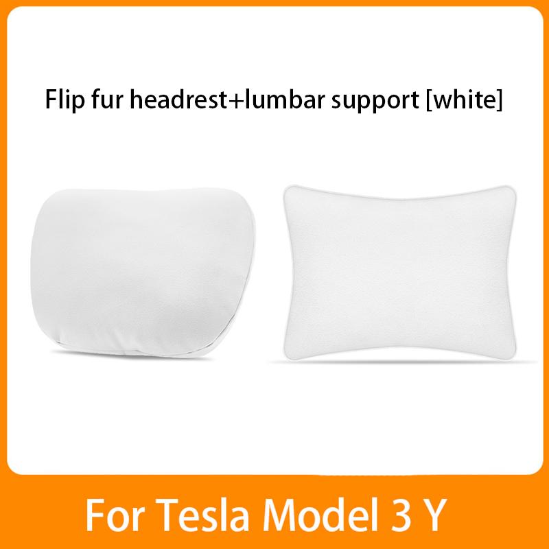 For Tesla Model 3 Model Y Car Seat Headrest Neck Pillow Model S Model X Soft Comfort Memory Cushion Protect Cover Accessories