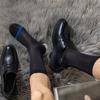 Translucent Business Dress Stockings Sheer Middle Tube Men Ultra Thin Dress Tube Socks   Business