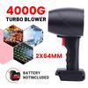 2400W Handheld Ducted Dual Head 64mm Turbo Jet Fan Brushless 4000g Thrust Car Washer Gun For Makita/Dewalt/Milwaukee 18-24V