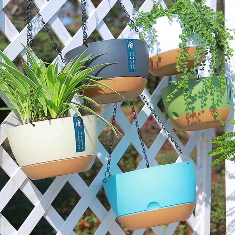 Автоматическая всасывающая раковина для воды, подвесная корзина с двойной цепью, цветочный горшок, домашний зеленый посадочный горшок
