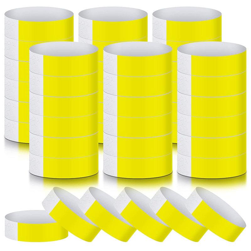 600 шт., бумажные браслеты, водонепроницаемые браслеты для вечеринок, легкие концертные браслеты, неоновые цветные клейкие браслеты