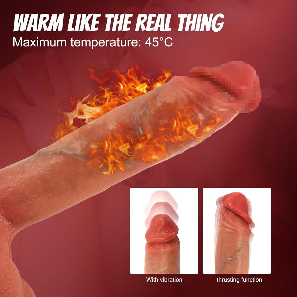 Мягкий нагревательный фаллоимитатор, вибратор для женщин, реалистичные вены, резиновый пенис, секс-игрушки, толстый член, телескопический вибрирующий фаллоимитатор с дистанционным управлением