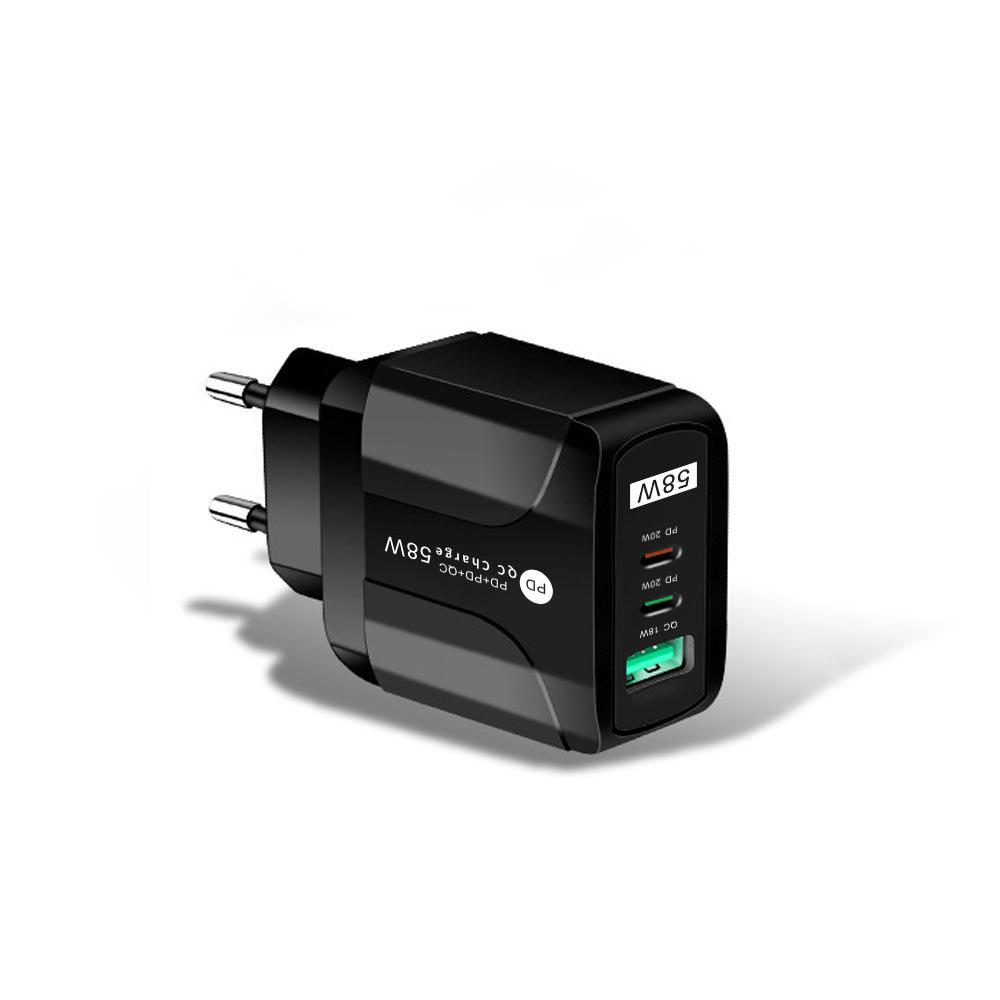 PD33W QC3.0 Многопортовое 65 Вт GaN Быстрое зарядное устройство, 9В/12В, Европейский стандарт