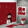 4PCS Shower Curtain Sets With Shower Curtain And Rugs Toilet Lid Rug U Shape Mat And Bath Mat Bathroom Set With 12 Hooks