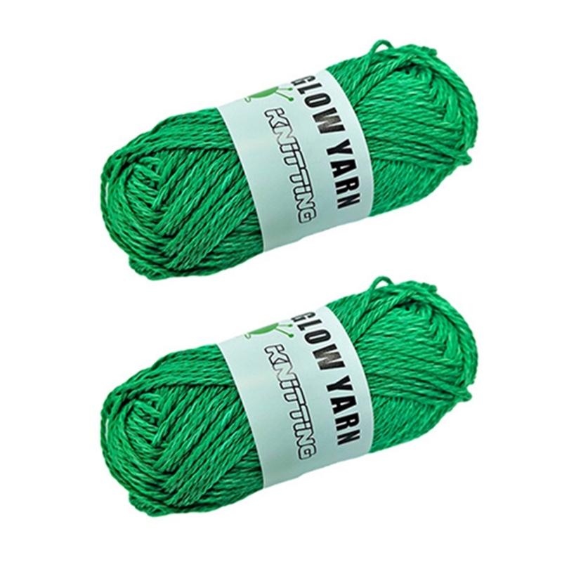 2 рулона пряжи Glow in The Dark полиэстеровая пряжа 55 ярдов в рулоне пряжа для вязания крючком X3UC