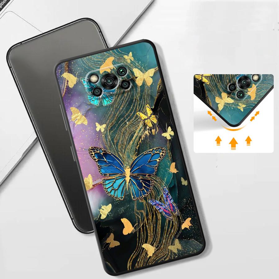 Чехол для Xiaomi Poco F8 M3 M4 M7 Pro X3 X4 X5 X7 Pro C71 C75 C50 C61 M5 F1 F3 Funda Чехол для телефона Мраморный Цветок