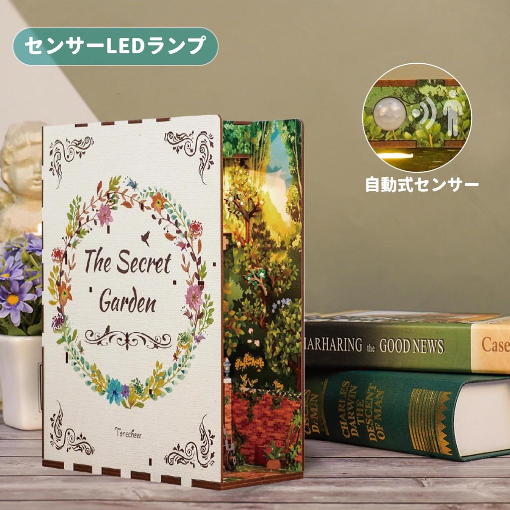 Tonecheer Book Nook Kit 3D Puzzle 3D DIY Miniature Dollhouse Kit Деревянная книжная полка Украшение ручной работы Набор Популярный подарок на день рождения для начинающих и