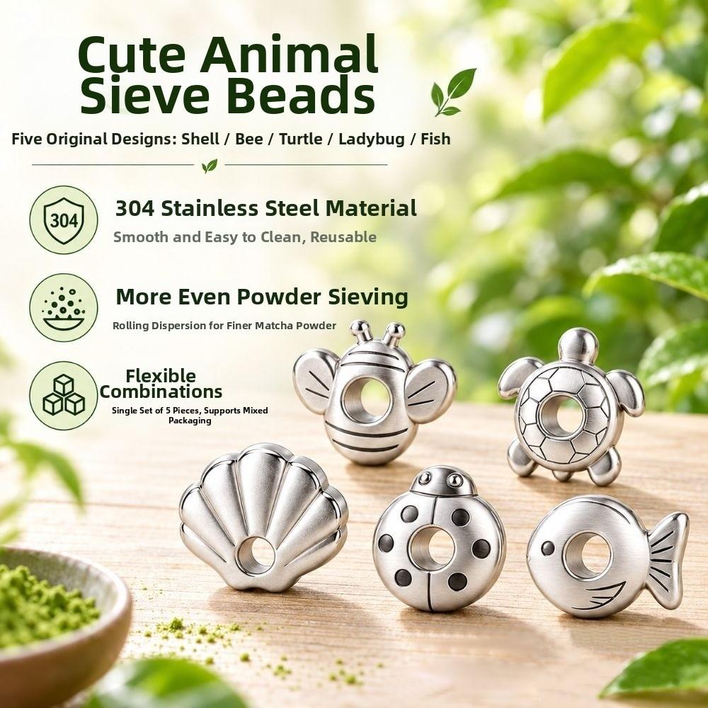 5PCs Stainless Steel Tea Sieve Food-Safe Material Stainless Steel Sieve For Matcha Preparation