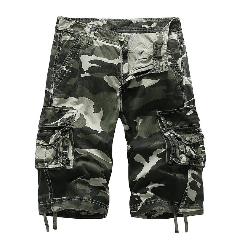 Men's Camouflage Cargo Shorts A083 - Loose Fit, Casual Workwear with Multiple Pockets
