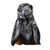 Women Head Wrap Vintage Retro Square Shape Contrast Color Foldable Head Protection Soft Fabric Paisley Print Summer Scarf Female Headwear