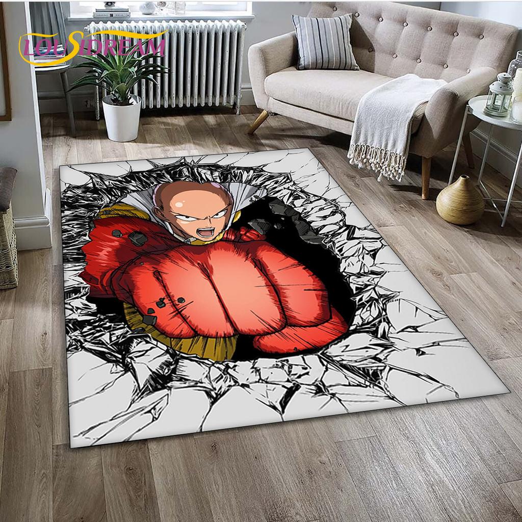 3D ONE PUNCH MAN аниме ковер с героями мультфильмов, ковер для гостиной, спальни, дивана, коврик для украшения, детские игры, нескользящий напольный коврик