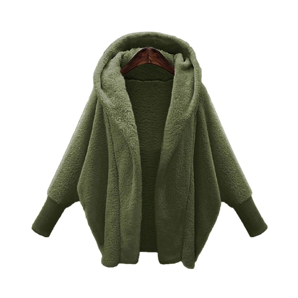 Женская осенне-зимняя модная однотонная плюшевая теплая куртка с длинными рукавами и капюшоном