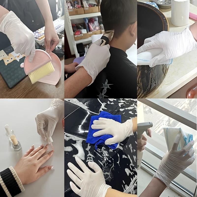 Разноцветные, одноразовые нитриловые перчатки, незаменимые для кухни, ухода за домашними животными, окрашивания волос, нейл-арта и приготовления пищи