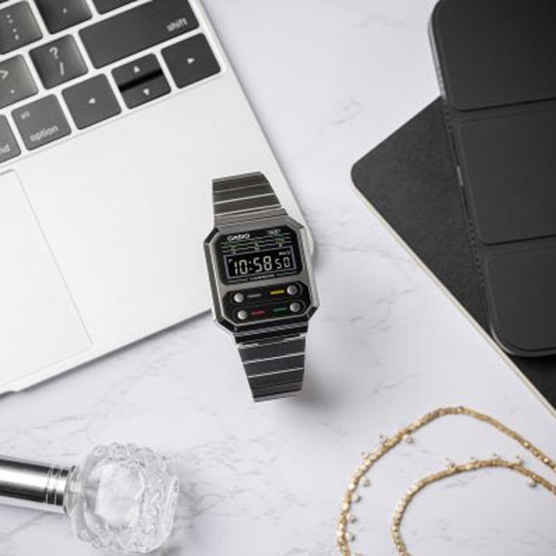 Casio Женские часы VINTAGE Series Серые A100WEGG-1A A100WEGG-1A