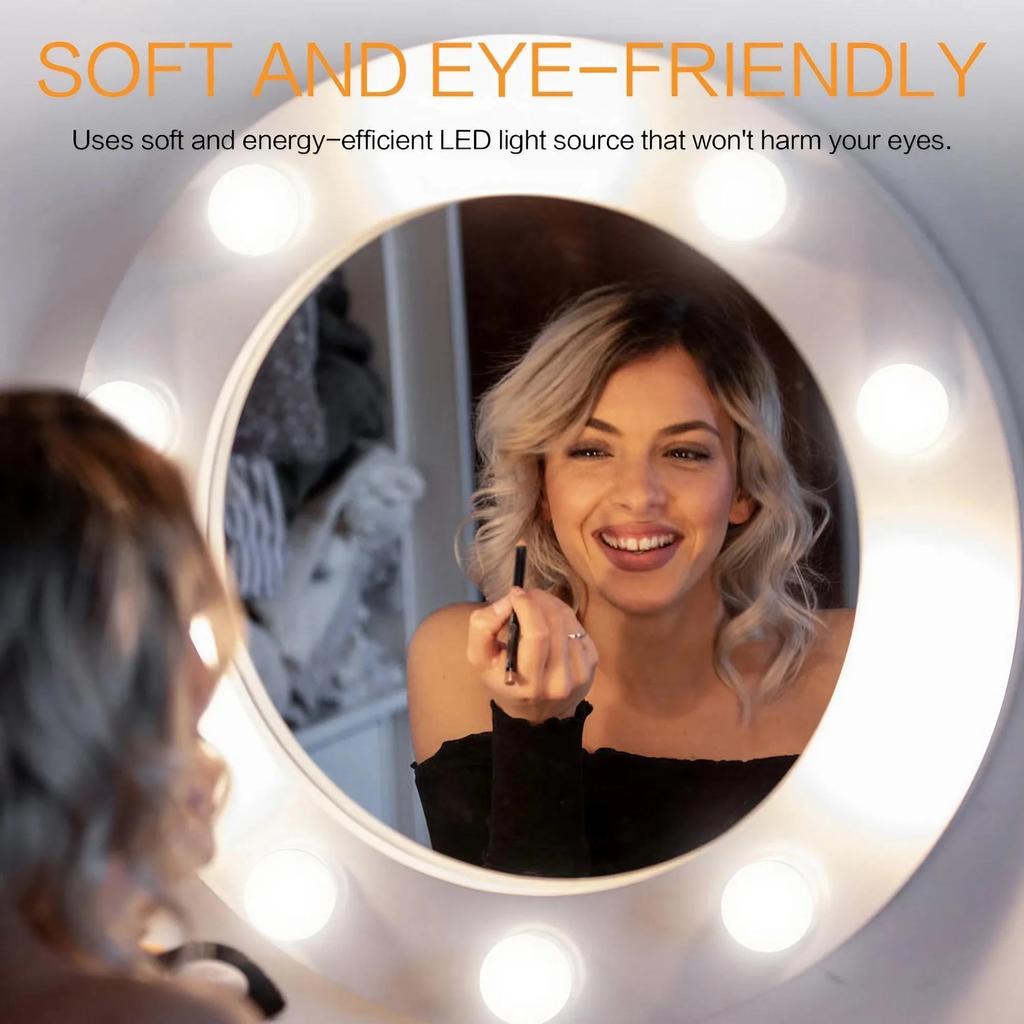 Multi Functional USB Touch LED Cosmetic Mirror Light Suction Cup for Dresser Bathroom Closet