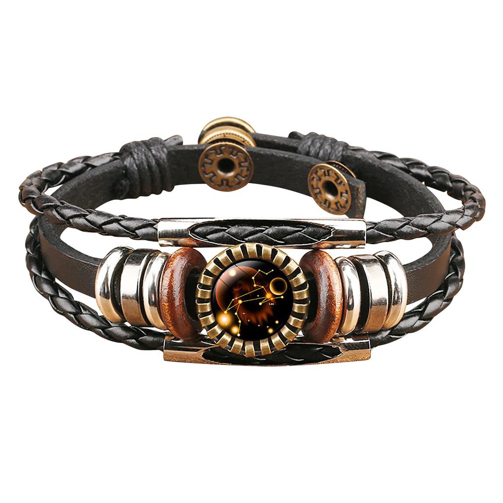  Браслет со знаками, 1 шт., очаровательный кожаный плетеный браслет из веревки, женский мужской плетеный браслет из веревки, браслет-цепочка в стиле панк, модные ювелирные аксессуары