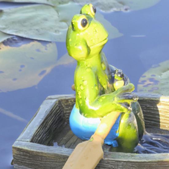 Resin Pond Frog Statue Garden Animal Miniatures Water Decoration Landscape Figurine Outdoor Flower Pots Decorative Sculpture
