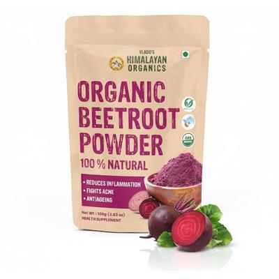 Vlado's Himalayan Organics Органический порошок свеклы 100 г | Для лица, кожи, волос | Натуральные антиоксиданты и заряд энергии