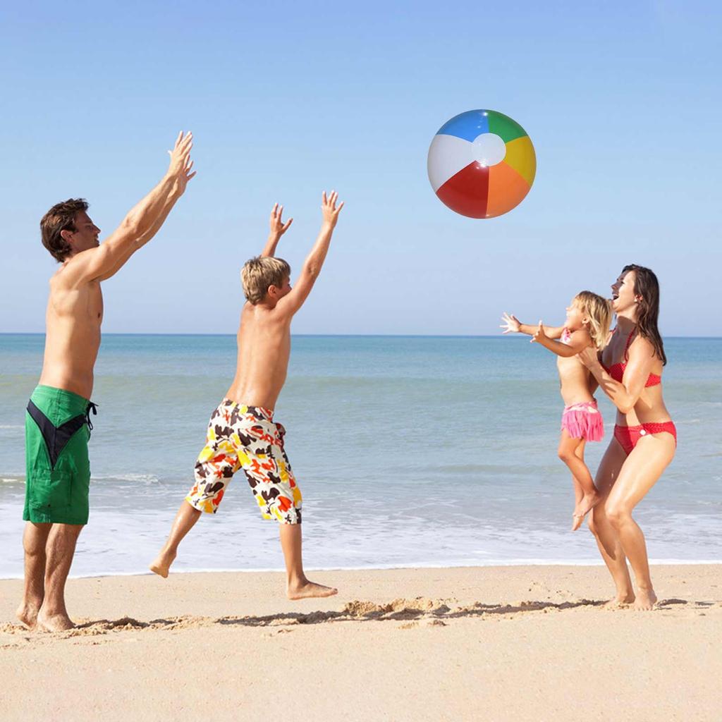 Colorful Water-Polo PVC Inflatable Beach Ball Kids Pool Party Toys Summer Water Fun Outdoor Activities Games