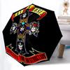 1 шт. Зонт Guns N Roses с автоматическим открытием/закрытием, Портативный дорожный зонт, Для повседневного использования - Наружный аксессуар, Художественный узор, Компактный дизайн, Любителю моды
