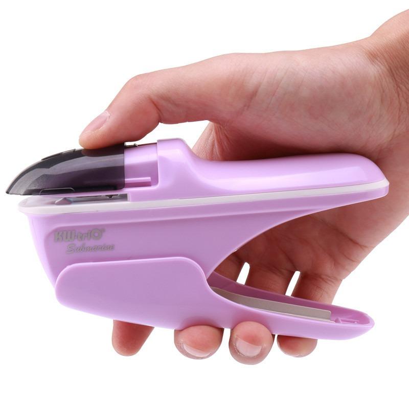 KW-Trio No Staple Stapler Portable Handheld Safe Paper Binder Labor-saving Mini Book Binding Machine for Student Office School