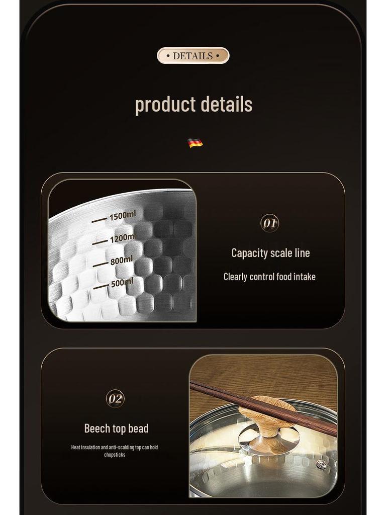 Ковш Юкихира из непокрытой нержавеющей стали – Кастрюля для детского питания и супа рамен