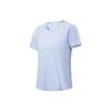 Li Ning Fitness Series Solid Color Reflective Ice Feel Comfortable Loose Short Sleeve T-Shirt Women Tops Sky-Blue ATST222-6