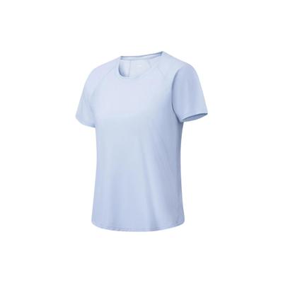 Футболка Li Ning Fitness Series однотонная светоотражающая, удобная, свободная, с коротким рукавом, женские топы небесно-голубого цвета ATST222-6