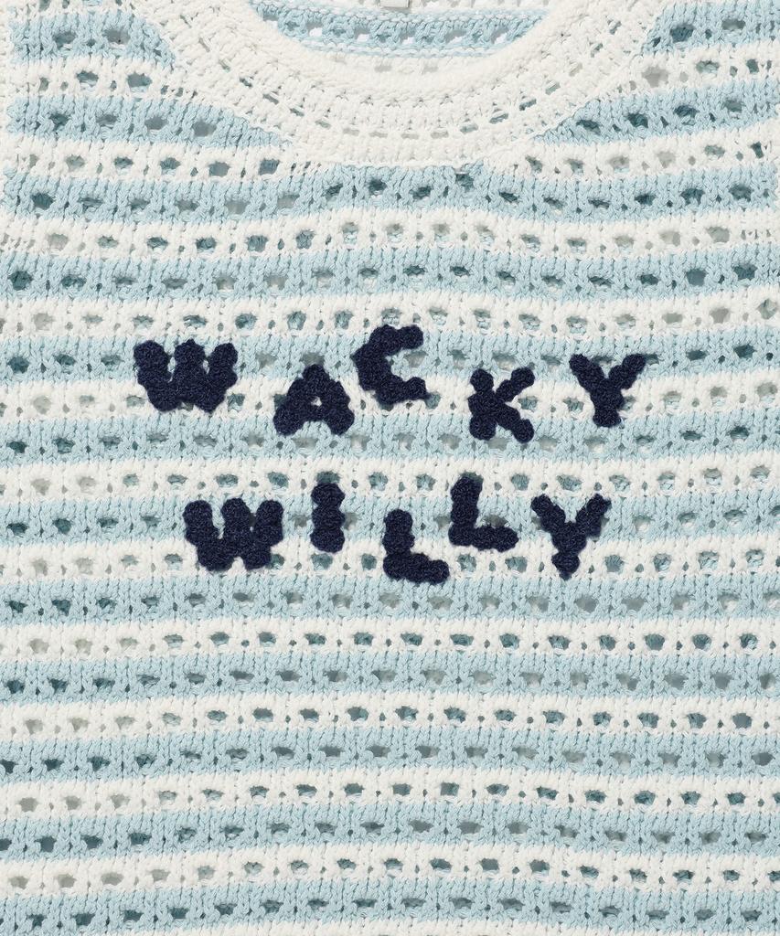 WACKY WILLY Женский вязаный крючком жилет Небесно-голубой
