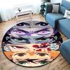 Classic Japanese-style cartoon Demon Slayer round rug, home soft decorative anti-slip yoga mat and chair mat, outdoor floor mat carpet K35