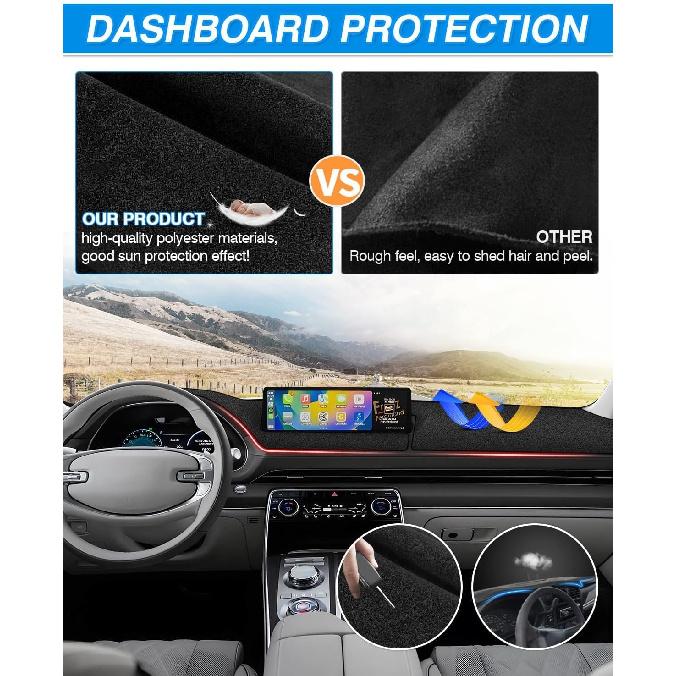 CARTIST Накладка на панель приборов для Genesis GV80 2024 2025 Коврик на панель приборов для аксессуаров GV80 Нескользящий ковер Защита от солнца Блики УФ-лучи