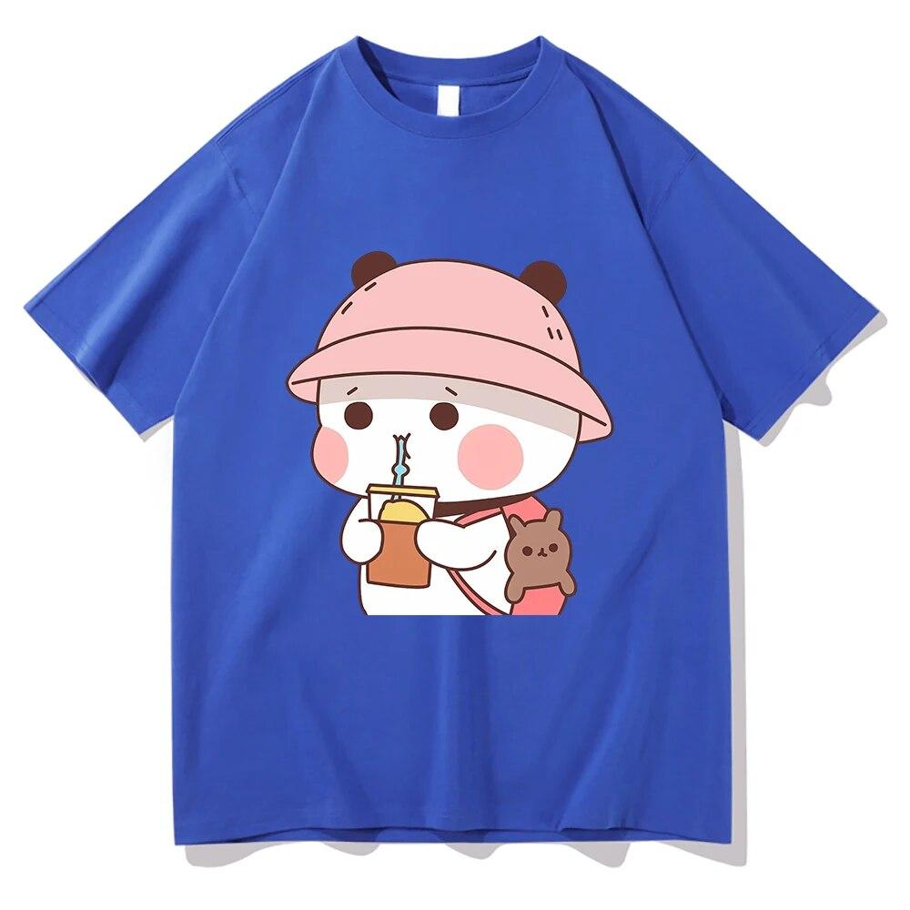 Футболка Bubu and Dudu, новая мода унисекс с эстетической графикой, забавная футболка Kawaii, унисекс с героями мультфильмов, Корея, высококачественные хлопковые футболки унисекс