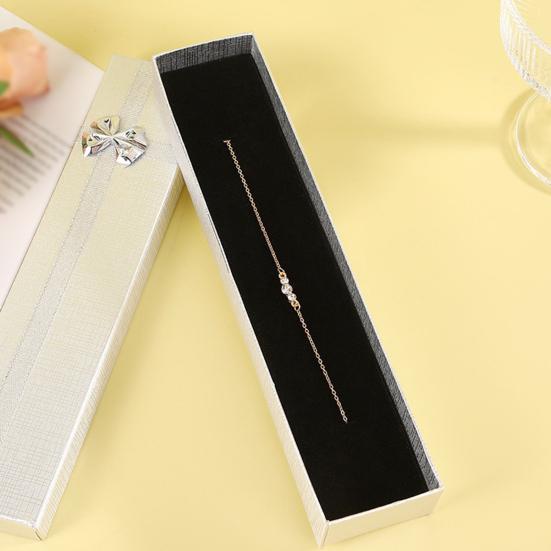 Прямоугольная подарочная коробка для украшений с крышкой и бантом, подарочная коробка на День святого Валентина, для подружки невесты, на свадьбу, на день рождения, коробка для упаковки ожерелья, браслета