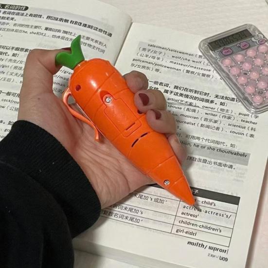 Ручка-диктофон в форме морковки Милый мультяшный дизайн Ручка с функцией воспроизведения Портативный диктофон для студентов Детей Забавный подарок для ведения записей