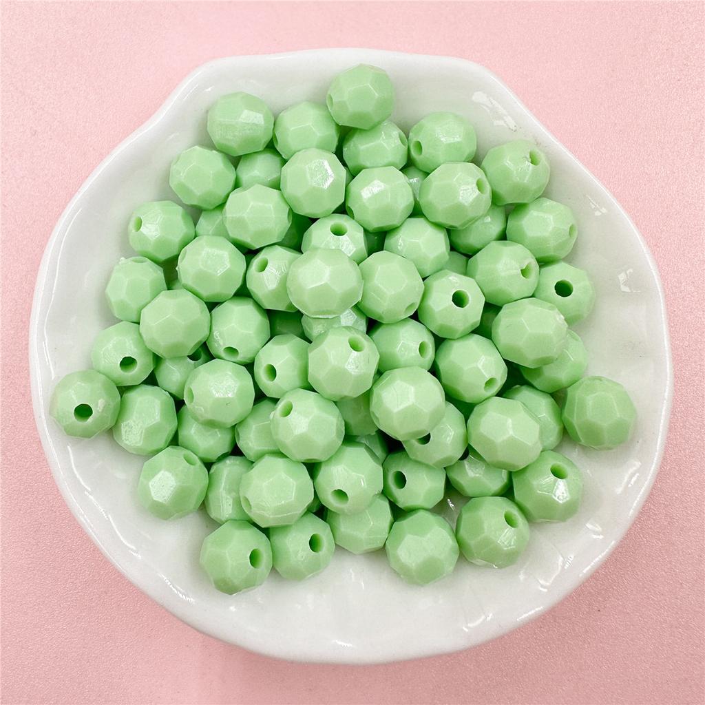 Сплошные цветные круглые бусины, 50 шт., акриловое детское ожерелье, цепочка для мобильного телефона, аксессуары, браслет, подарочная сумка, 7,5*8 мм, разная огранка